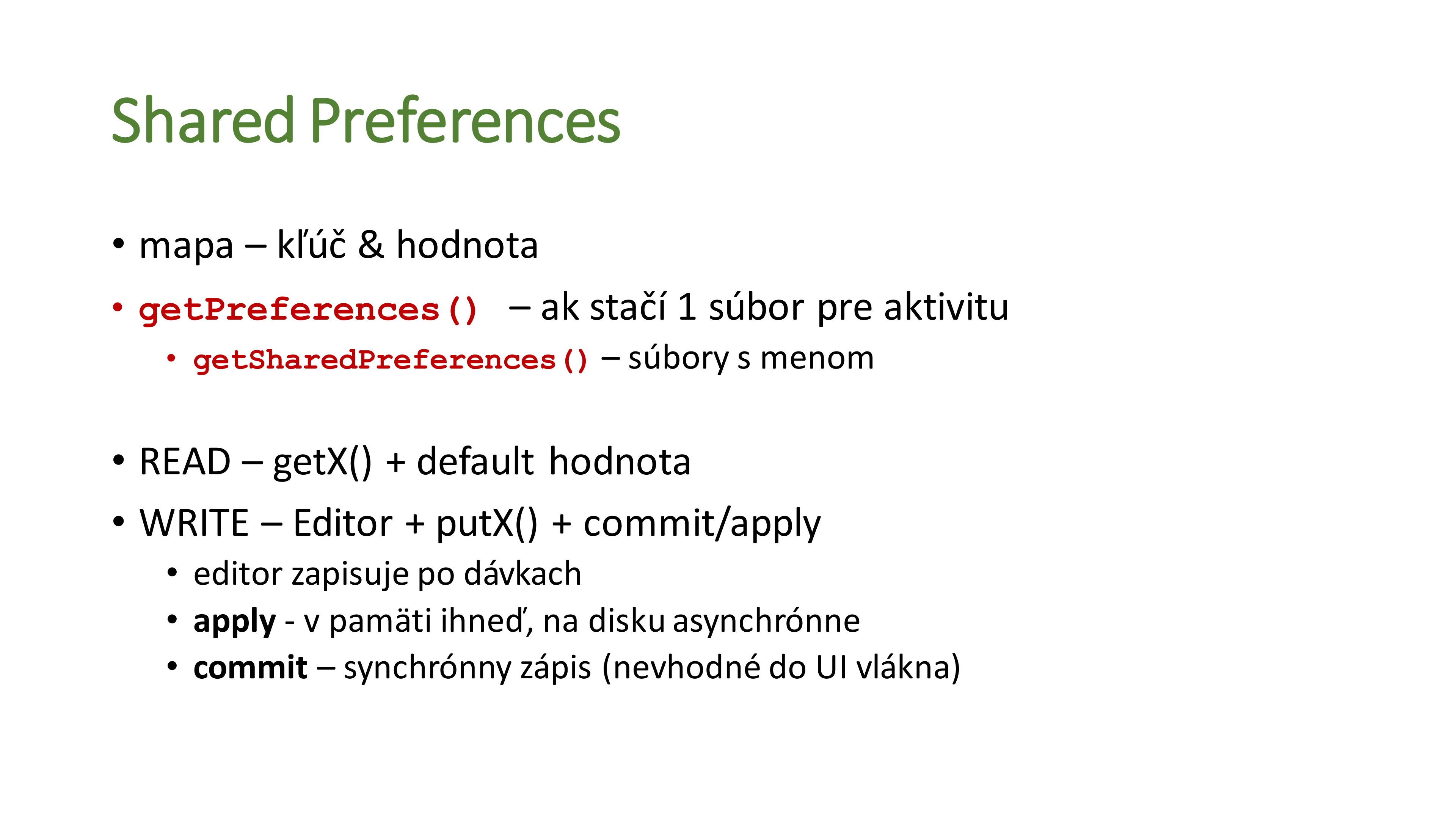 shared preferences
